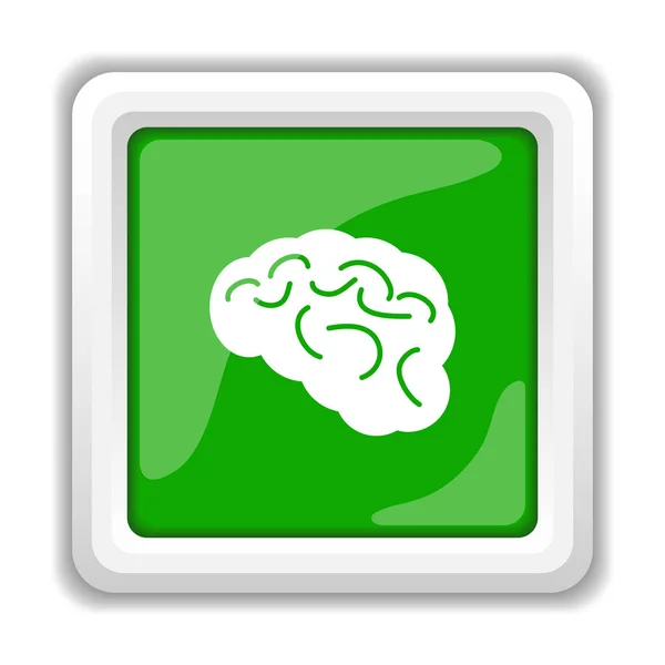 Brain Icon Internet Button White Background — Stock Photo, Image