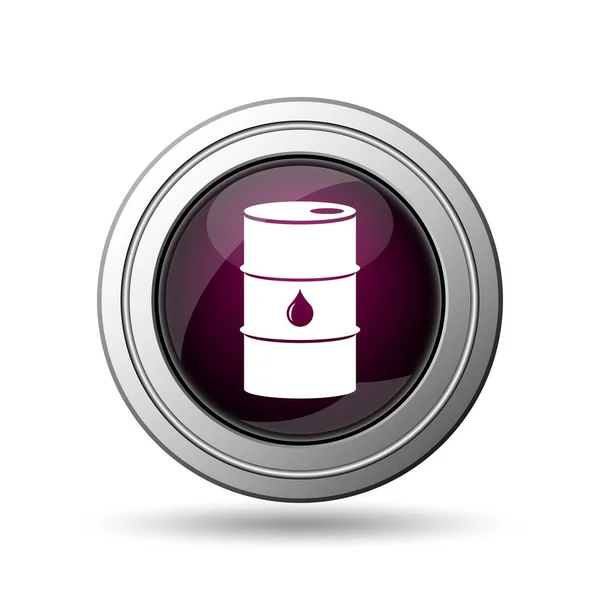 Oil Barrel Icon Internet Button White Background — Stock Photo, Image