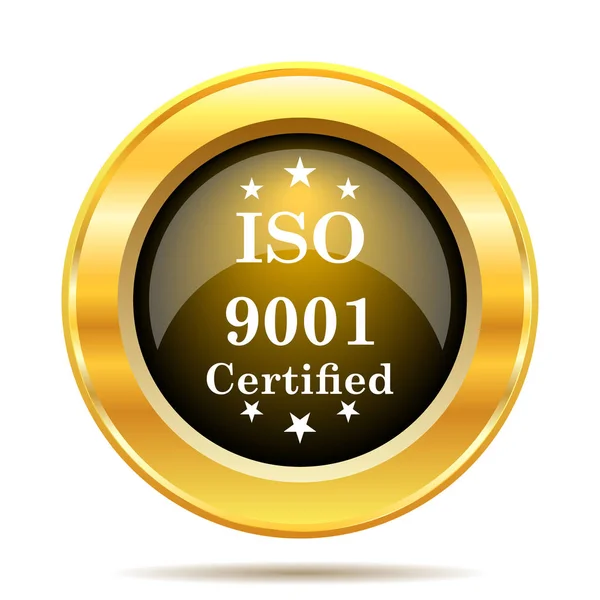 Иконка Iso9001 Кнопка Интернет Белом Фоне — стоковое фото