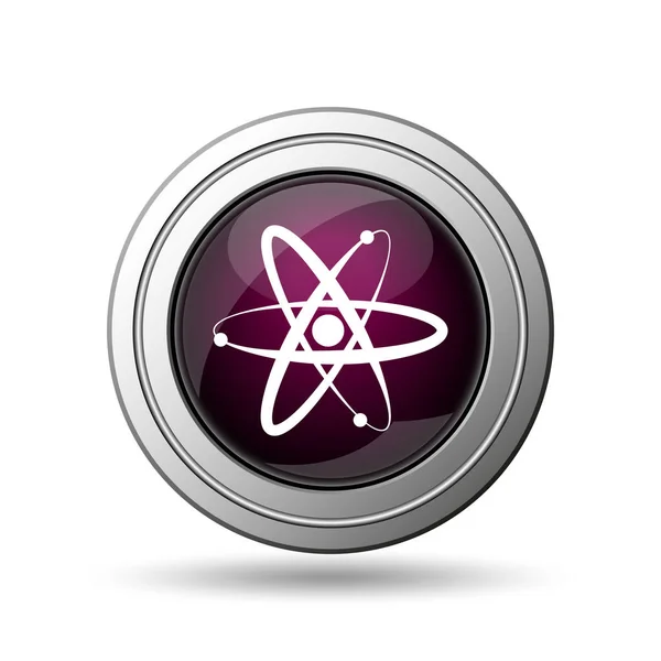 Atomok Ikonra Internet Gomb Fehér Háttér — Stock Fotó