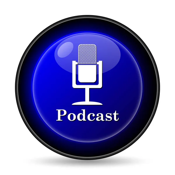 Podcast Icon Internet Button White Background — Stock Photo, Image