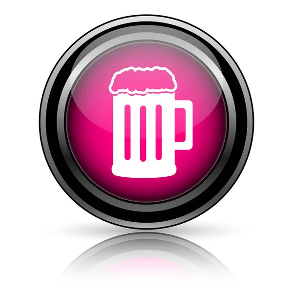 Beer Icon Internet Button White Background — Stock Photo, Image