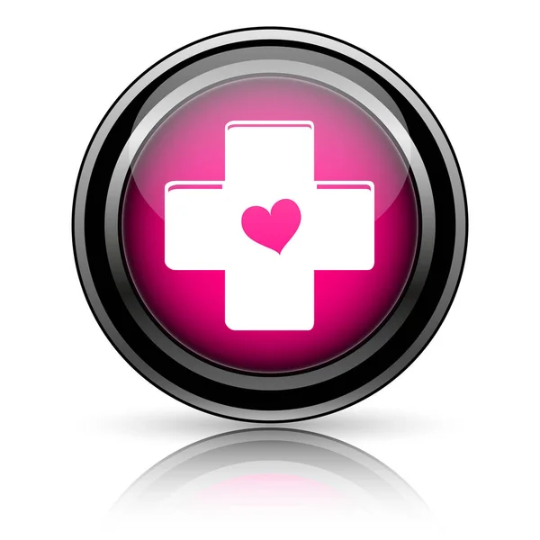 Kruis met hart pictogram — Stockfoto