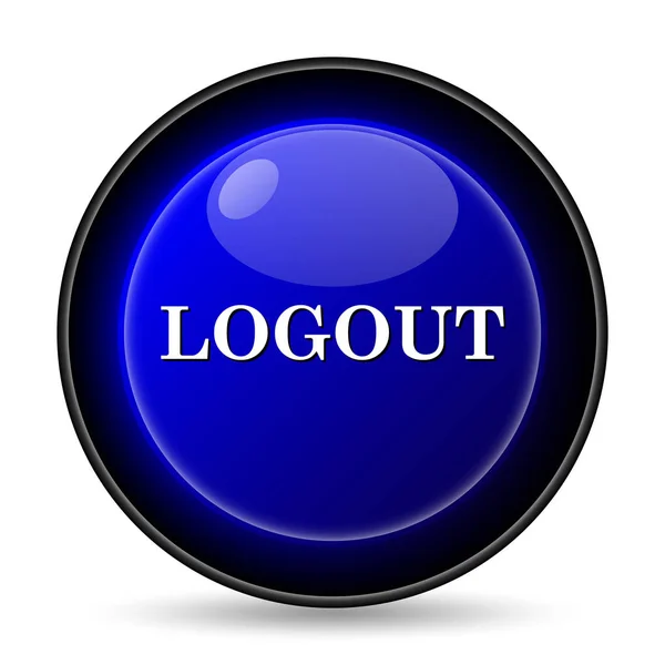 Logout Pictogram Internet Knop Witte Achtergrond — Stockfoto