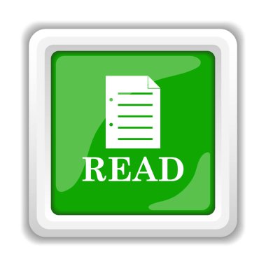 Okuma simgesi. Beyaz arka plan üzerinde Internet düğmesi