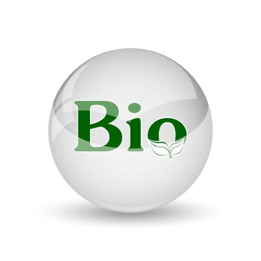 Biyo simgesi. Beyaz arka plan üzerinde Internet düğmesi