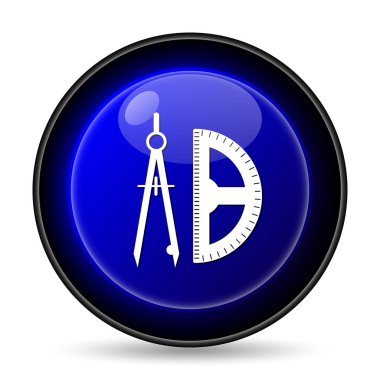 E-öğrenme simgesi. Beyaz arka plan üzerinde Internet düğmesi