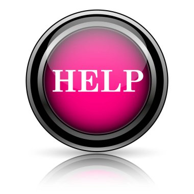 Yardım simgesi. Beyaz arka plan üzerinde Internet düğmesi