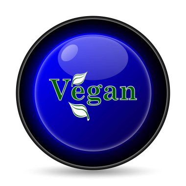 Vegan simgesi. Beyaz arka plan üzerinde Internet düğmesi