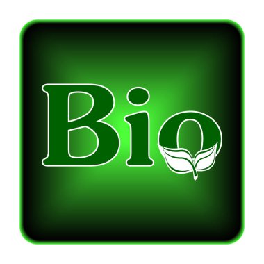 Biyo simgesi. Beyaz arka plan üzerinde Internet düğmesi