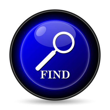 Simgesini bulun. Beyaz arka plan üzerinde Internet düğmesi