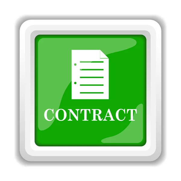 契約アイコン 白い背景の上のインター ネット ボタン — ストック写真
