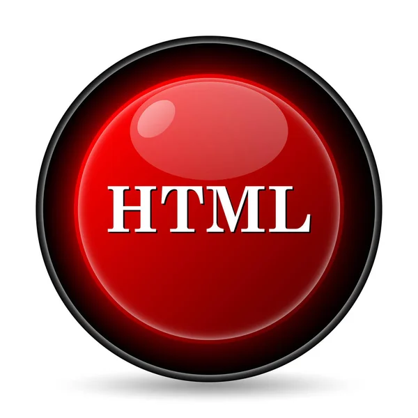 Ícone Html Botão Internet Fundo Branco — Fotografia de Stock