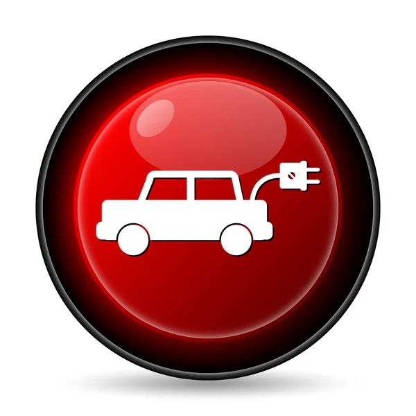 Икона Электромобиля Кнопка Интернет Белом Фоне — стоковое фото