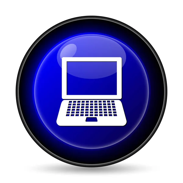 Het Pictogram Van Laptop Internet Knop Witte Achtergrond — Stockfoto