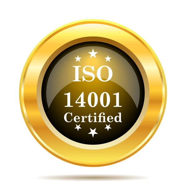 Icona Iso14001 Pulsante Internet Sfondo Bianco — Foto Stock