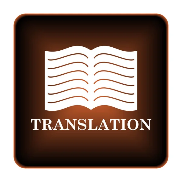 Icône Livre Traduction Bouton Internet Sur Fond Blanc — Photo