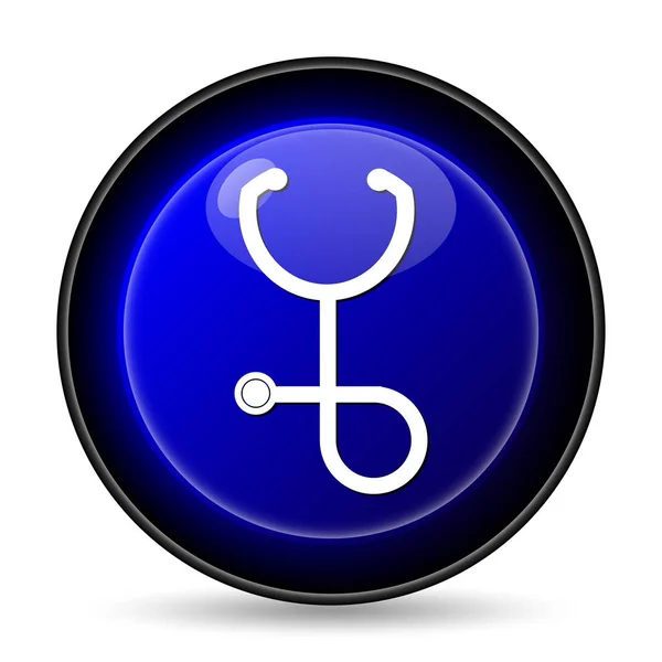 Икона Стетоскопа Кнопка Интернет Белом Фоне — стоковое фото