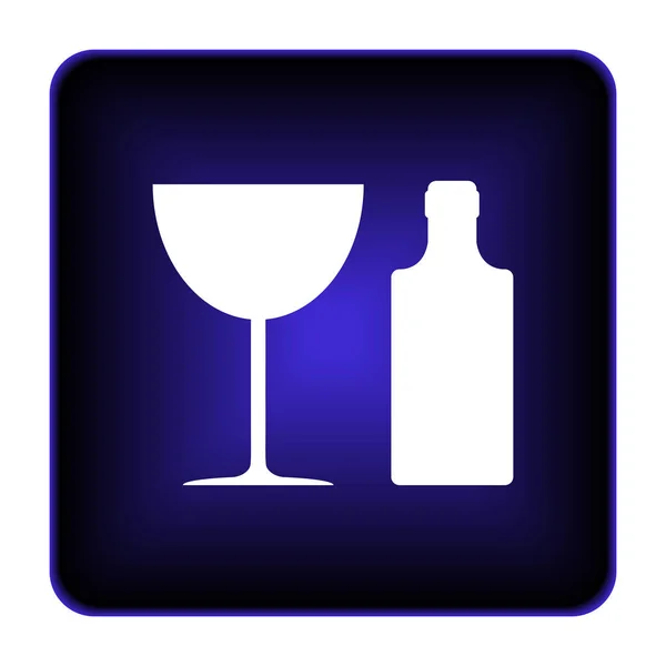 Ícone de garrafa e vidro — Fotografia de Stock