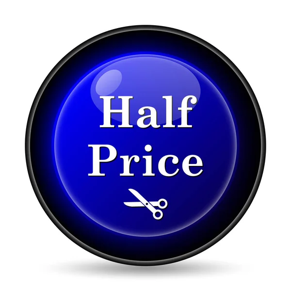 Half Price Icon Internet Button White Background — Stock Photo, Image