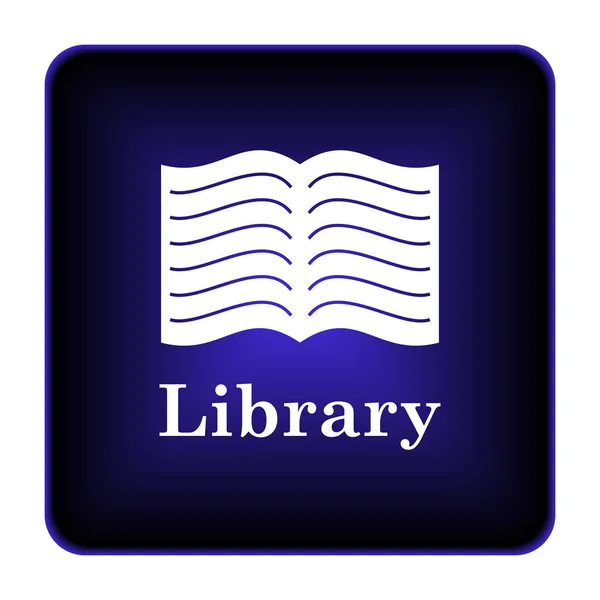 Bibliotheek Pictogram Internet Knop Witte Achtergrond — Stockfoto