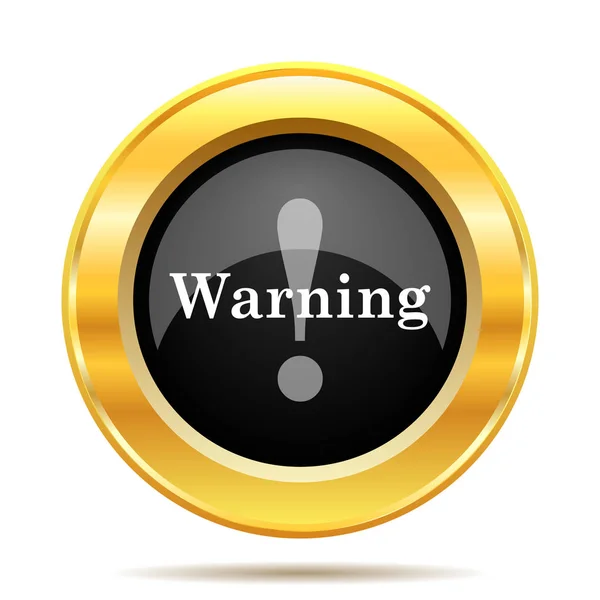 Warning Icon Internet Button White Background — Stock Photo, Image