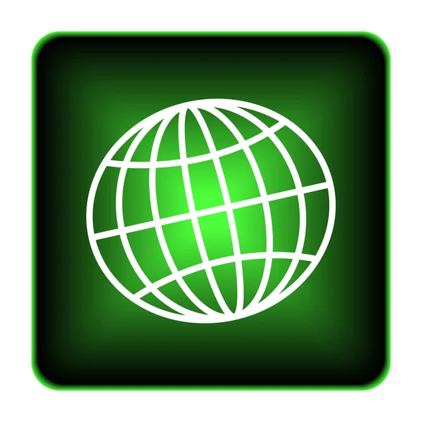 Ikona Zeměkoule Internet Tlačítko Bílém Pozadí — Stock fotografie