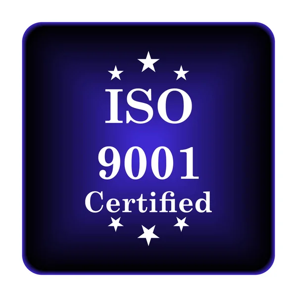 Icona Iso9001 Pulsante Internet Sfondo Bianco — Foto Stock