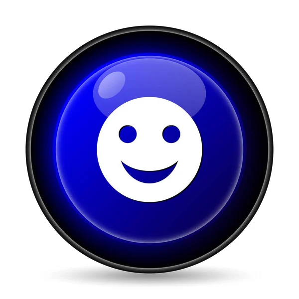 Улыбающаяся Икона Кнопка Интернет Белом Фоне — стоковое фото