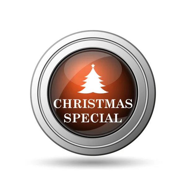 Icona Speciale Natale Pulsante Internet Sfondo Bianco — Foto Stock