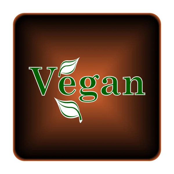 Vegan Ikonen Internet Knappen Vit Bakgrund — Stockfoto