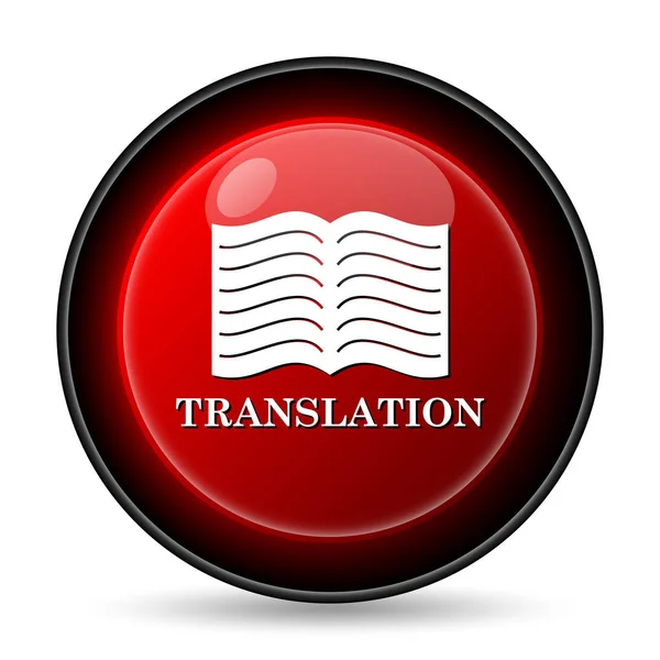 Icône Livre Traduction Bouton Internet Sur Fond Blanc — Photo