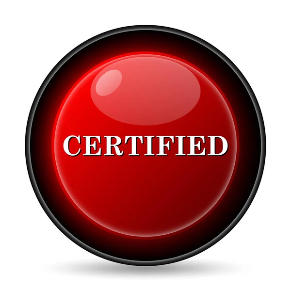 Certifierad Ikonen Internet Knappen Vit Bakgrund — Stockfoto