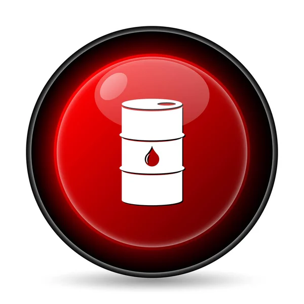 Значок Бочки Нефтью Кнопка Интернет Белом Фоне — стоковое фото