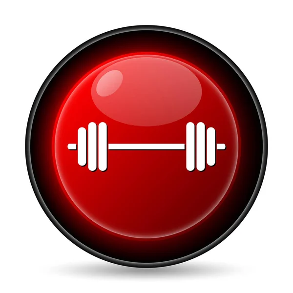 Ikone Gewichtheben Internet Taste Auf Weißem Hintergrund — Stockfoto