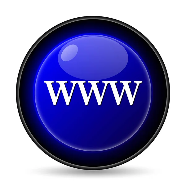 Www Pictogram Internet Knop Witte Achtergrond — Stockfoto