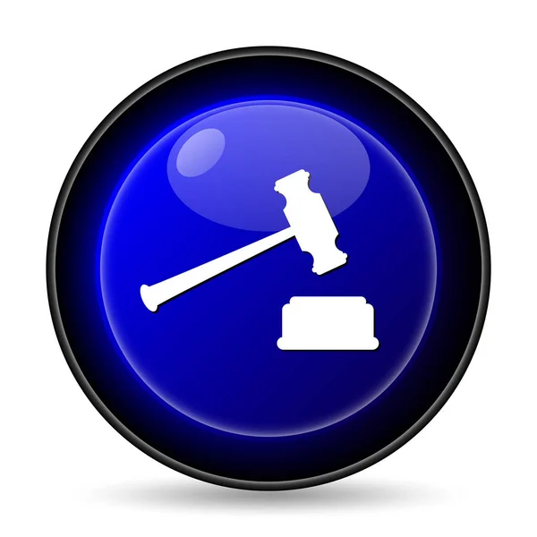 Judge Hammer Icon Internet Button White Background — Stock Photo, Image