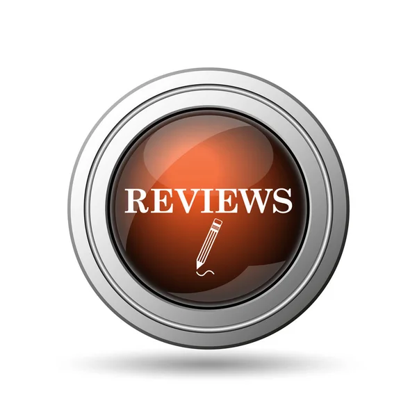 Reviews Icon Internet Button White Background — Stock Photo, Image