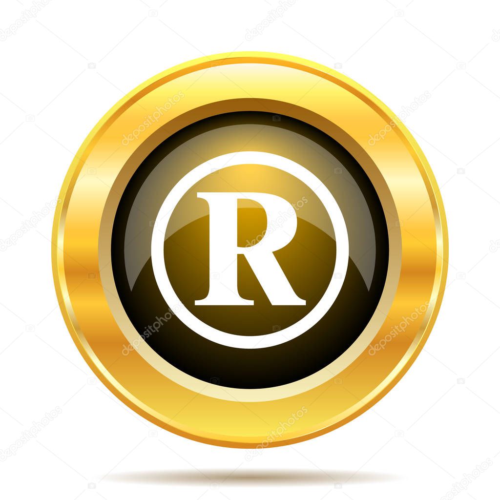 Registered mark icon. Internet button on white background