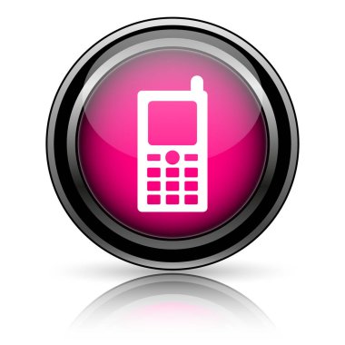 Hareket eden telefon simgesi. Beyaz arka plan üzerinde Internet düğmesi