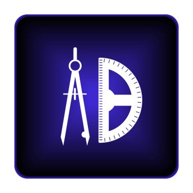 E-öğrenme simgesi. Beyaz arka plan üzerinde Internet düğmesi