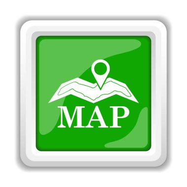 Harita simgesi. Beyaz arka plan üzerinde Internet düğmesi