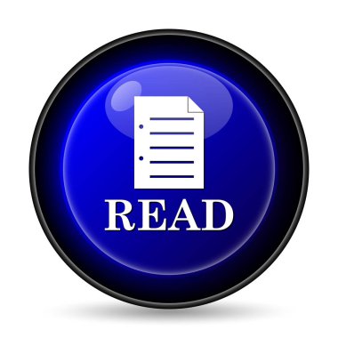 Okuma simgesi. Beyaz arka plan üzerinde Internet düğmesi