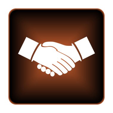 Anlaşma simgesi. Beyaz arka plan üzerinde Internet düğmesi