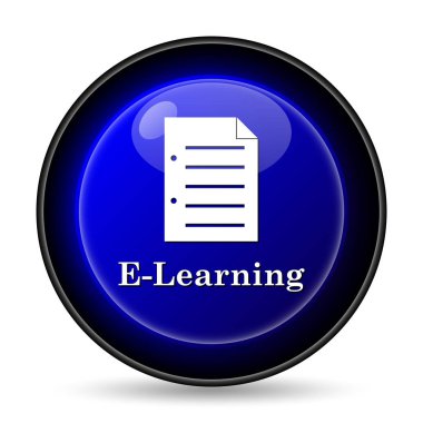 E-öğrenme simgesi. Beyaz arka plan üzerinde Internet düğmesi