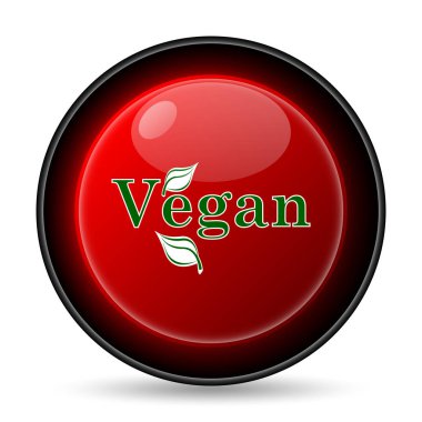 Vegan simgesi. Beyaz arka plan üzerinde Internet düğmesi