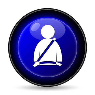 Emniyet kemeri simgesi. Beyaz arka plan üzerinde Internet düğmesi