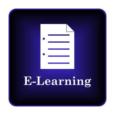 E-öğrenme simgesi. Beyaz arka plan üzerinde Internet düğmesi