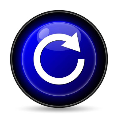 Bir ok simgesi yeniden yükleyin. Beyaz arka plan üzerinde Internet düğmesi
