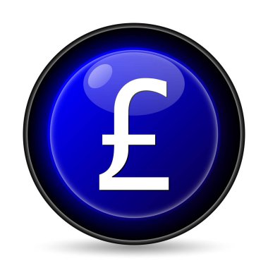 pound simgesi. Beyaz arkaplanda internet düğmesi